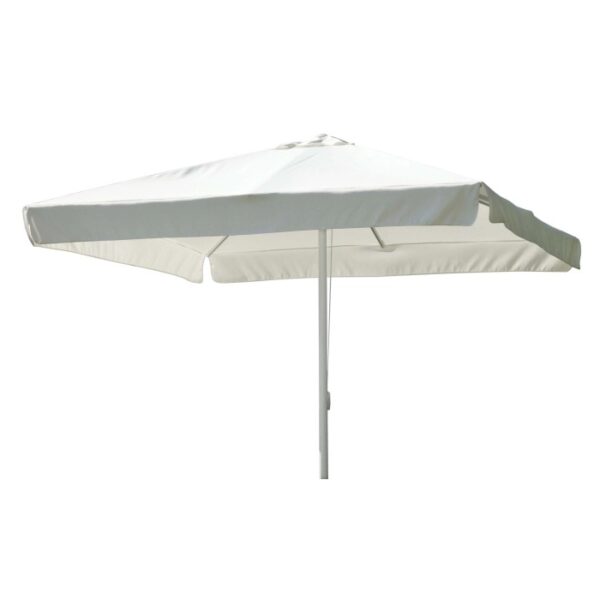 Ombrellone da mercato t.b.t. bianco con forma quadrata.