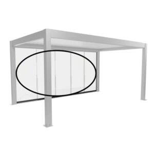 Pannello scorrevole in vetro Biohort, vetro trasparente 5 m, grigio scuro metallizzato, per tettoie da terrazza.