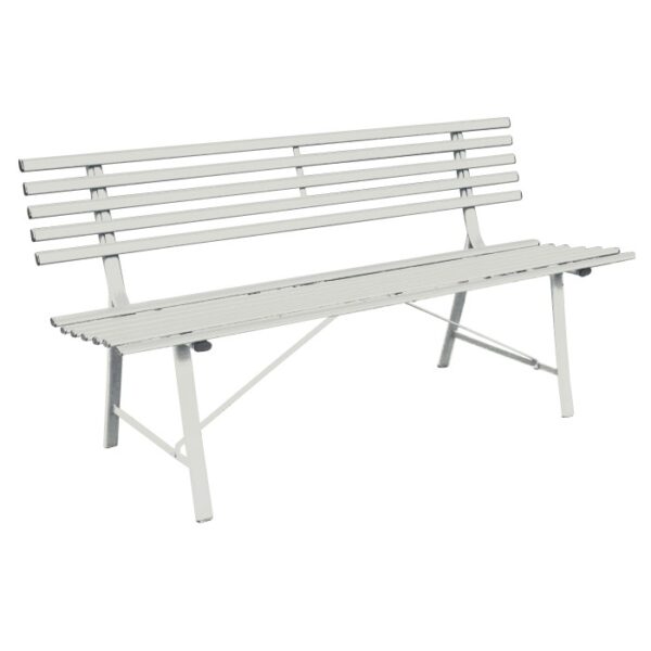Panca da giardino in metallo bianco t.b.t. per esterni.