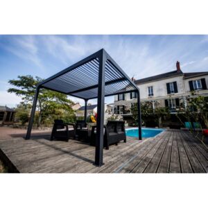 Pergola bioclimatica in alluminio 3630 antracite 360x300 cm