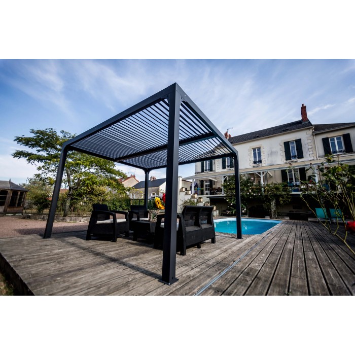 Pergola bioclimatica in alluminio 3630 antracite 360x300 cm