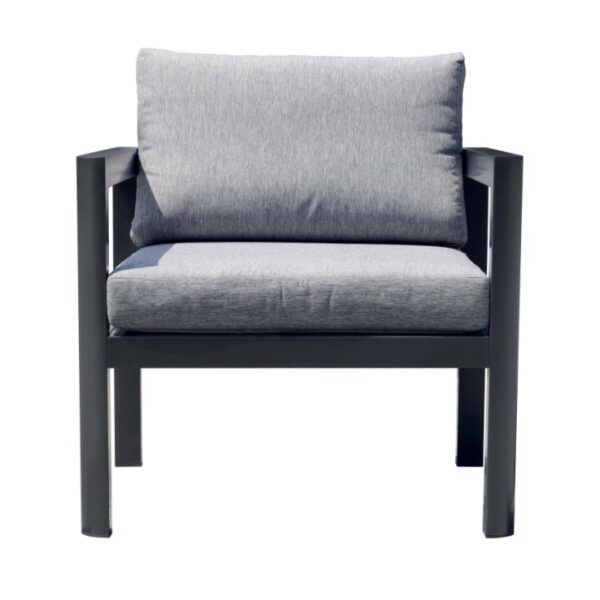 Poltrona da giardino cuscini sfoderabili alluminio grigio antracite 70x75x60 cm