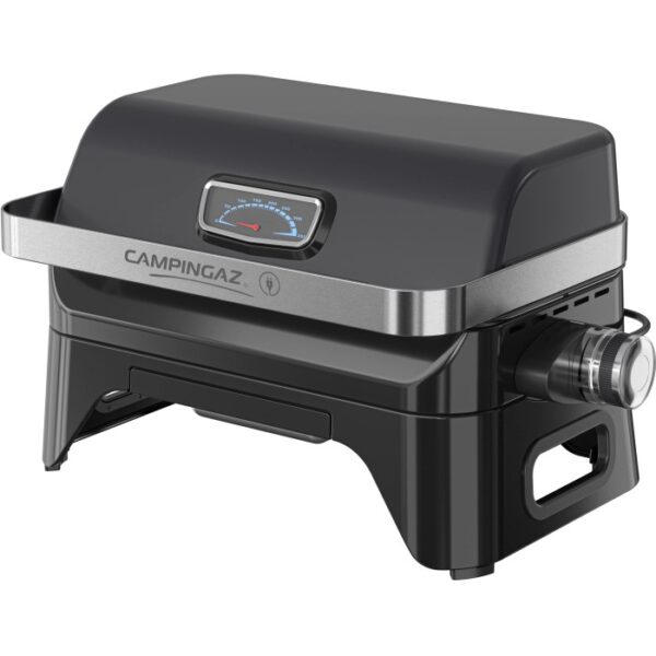 Campingaz Barbecue elettrico Attitude 2 Go Electric, grill da tavolo compatto con termometro nel coperchio.