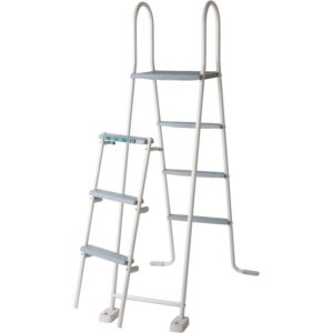 Scala per piscina Gre in acciaio Haiti, alta 134 cm, con 2x3 gradini e piattaforma.