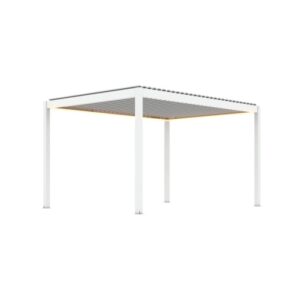 Pergola bioclimatica in alluminio Quadrifoglio 400x300x250 cm bianca