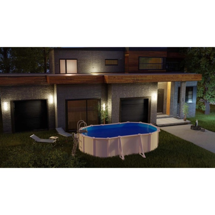 Piscina fuori terra ovale in acciaio bianco Gre 500x300 H 120 cm