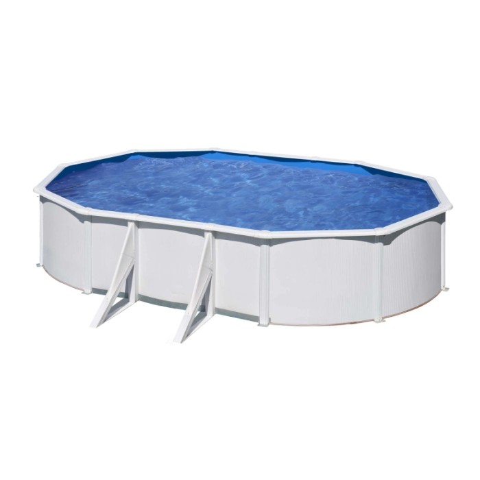 Piscina fuori terra ovale in acciaio bianco Gre 500x300 H 120 cm
