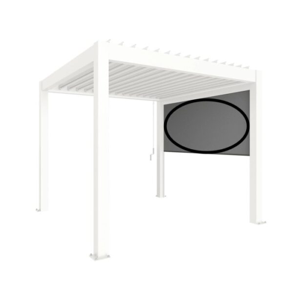 Tenda parasole Biohort 3 m bianca su copertura per patio, regolabile in altezza.