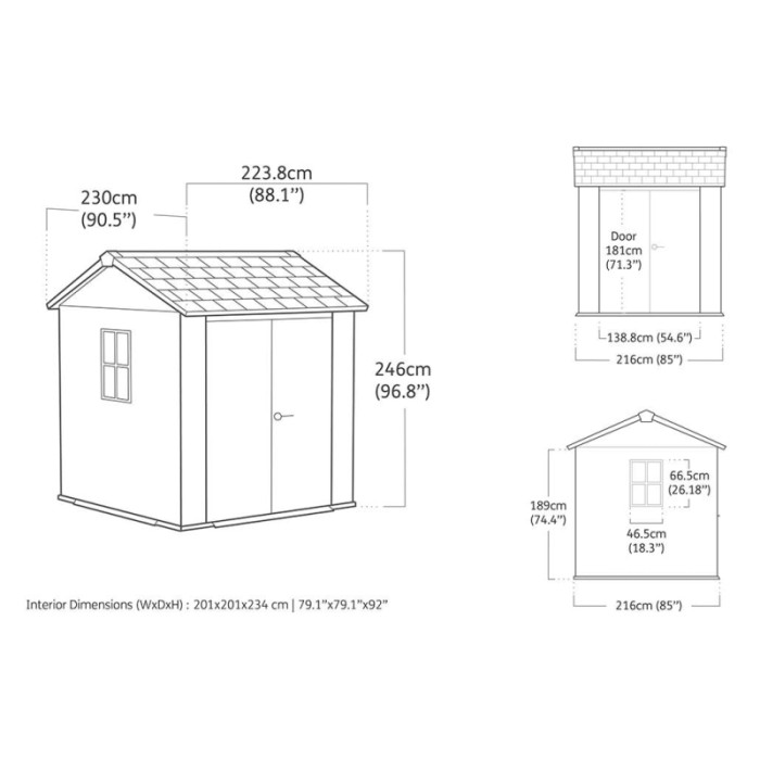 Casetta da giardino Keter in plastica Apex sp 20 mm marr.scuro 7,4 m²