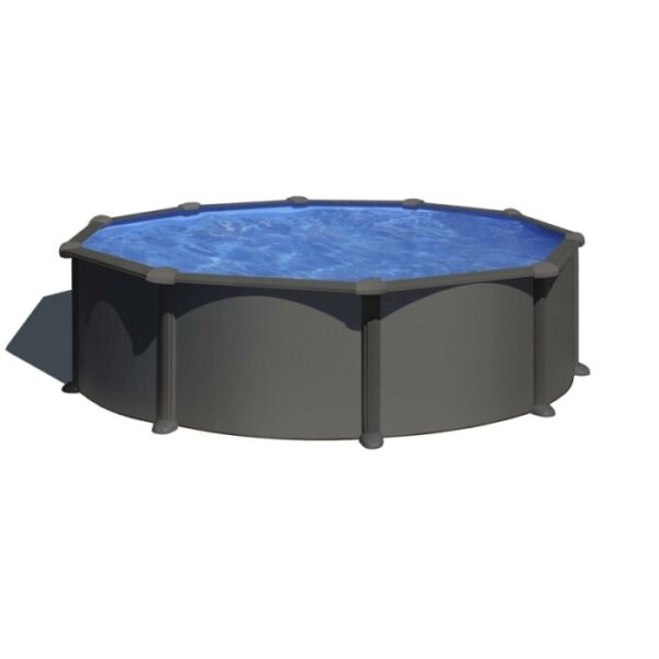 Piscina fuori terra tonda in acciaio antracite Gre Ø 460 H 132 cm