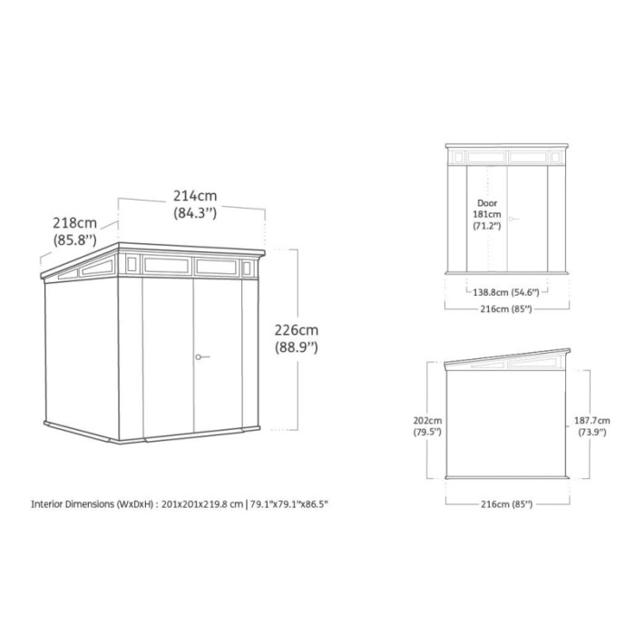 Casetta da giardino Keter in plastica Pent sp 20 mm marr.chiaro 4,7 m²