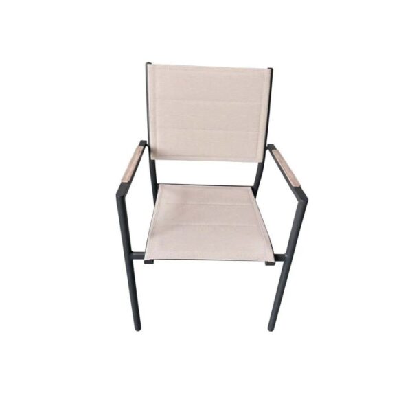 Sedia da giardino con braccioli in alluminio Lillà beige 6 pz