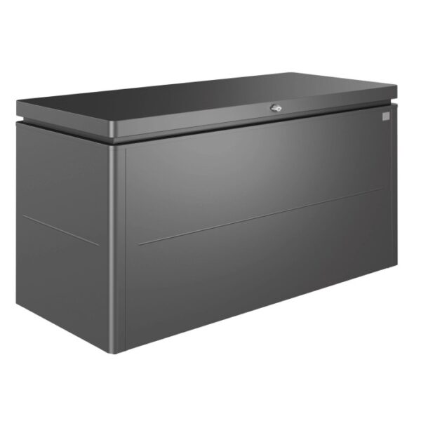 Biohort Loungebox Gr. 160, grigio scuro metallizzato, ideale per riporre articoli da giardino e cuscini.