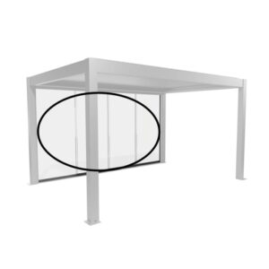 Parete scorrevole in vetro Biohort 4,5 m in grigio quarzo-metallizzato per tettoie.
