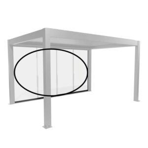 Parete scorrevole in vetro Biohort 3,5 m, vetro trasparente, grigio scuro metallizzato per coperture per terrazzi.