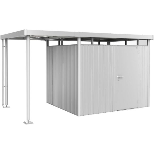 Tetto laterale Biohort per casetta da giardino HighLine 3, argento metallizzato, 150x235x222 cm.
