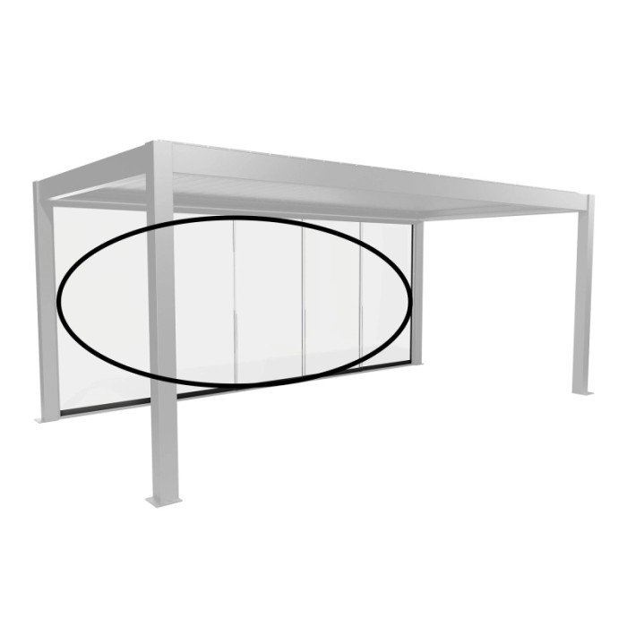 Parete scorrevole in vetro Biohort vetro trasparente, 6 m, grigio scuro metallizzato per coperture per terrazzi.