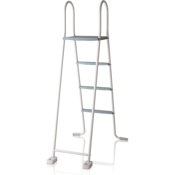 Scala per piscina bianca per piscina Gre Atlantis, alta 134 cm, con 2x3 gradini e piattaforma.