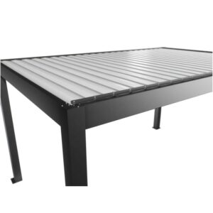 Pergola Biohort, 3x3,5 m, grigio scuro-bianco, con tetto a lamelle. Pergola da giardino con lamelle regolabili.
