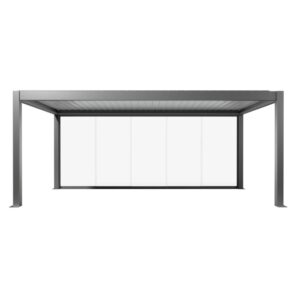 Pannello scorrevole in vetro Biohort, vetro trasparente, 6 m, grigio quarzo metallizzato per coperture per patio.