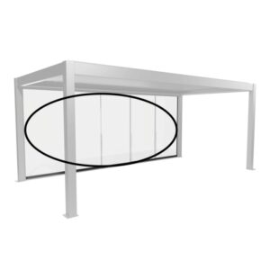 Parete scorrevole in vetro Biohort, vetro trasparente 6 m, grigio quarzo metallizzato per coperture per patio.