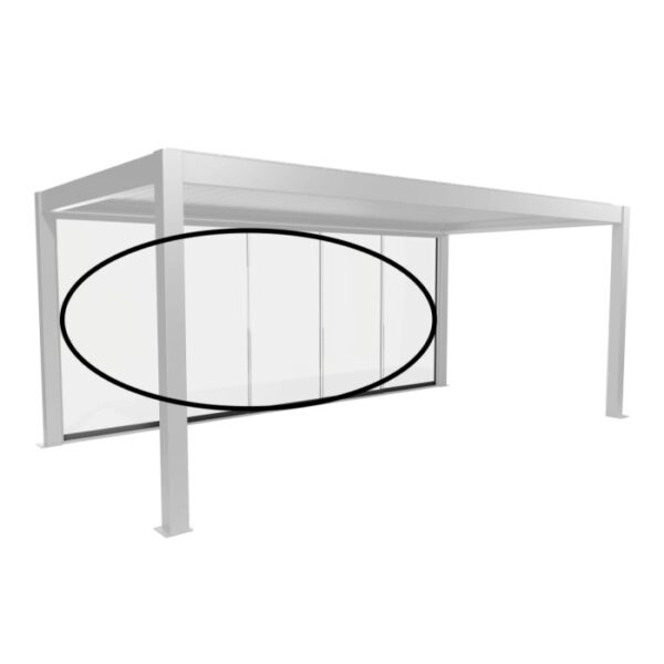 Parete scorrevole in vetro Biohort, vetro trasparente 6 m, grigio quarzo metallizzato per coperture per patio.