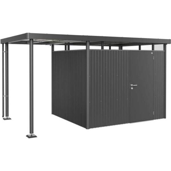 Tetto laterale Biohort per casetta da giardino HighLine 3, grigio scuro metallizzato, 150x235x222 cm.