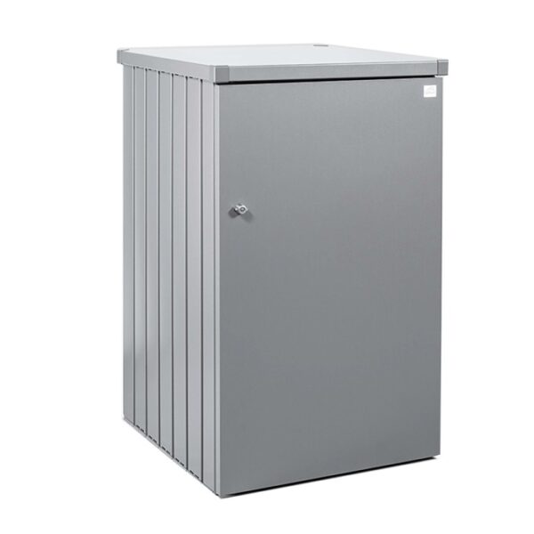 Biohort Alex box per bidoni, variante 1, argento metallizzato. Box portabidoni chiudibile con tetto per piante.