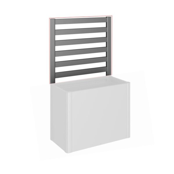 Grigliato Biohort grigio scuro metallizzato per montaggio su aiuole rialzate per la crescita delle piante.