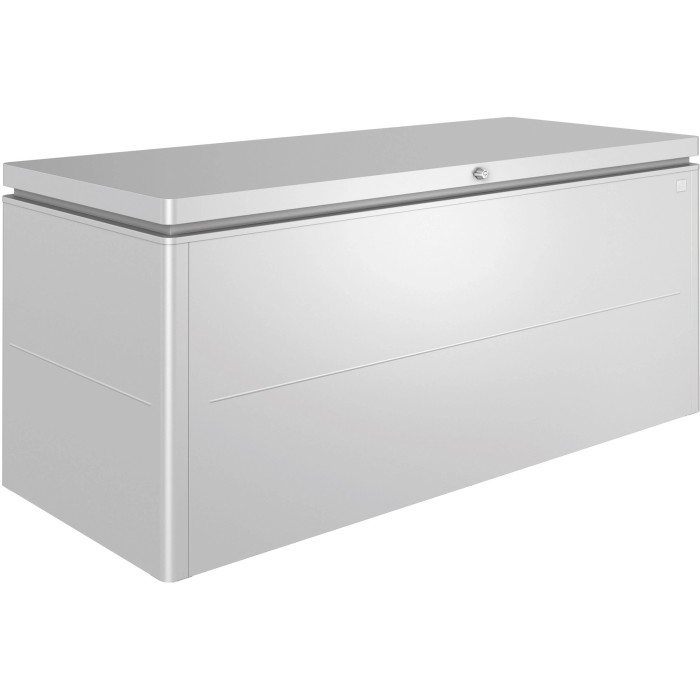 Biohort LoungeBox 200, argento metallizzato, ideale per riporre articoli da giardino e cuscini.
