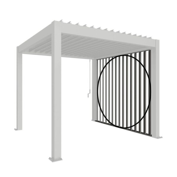 Pannello laterale a lamelle Biohort 2,5 m grigio quarzo metallizzato per copertura patio.