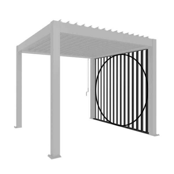 Pannello laterale a lamelle Biohort 2,5 m, grigio scuro metallizzato, per coperture per patio.