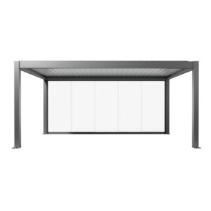 Pannello scorrevole in vetro Biohort, vetro trasparente, 5,5 m, grigio quarzo metallizzato, per coperture per patio.