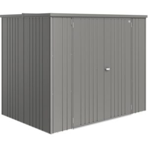 Armadio da giardino Biohort Large, grigio quarzo metallizzato, 177x222x150cm. Ripostiglio per attrezzi e mobili da giardino.