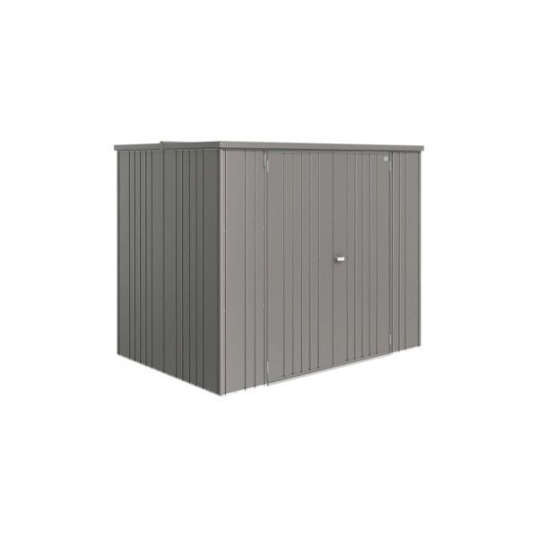 Armadio per attrezzi Biohort Large, 177x222x150 cm, grigio quarzo metallizzato. Armadio da giardino chiudibile a chiave e resistente alla pioggia.