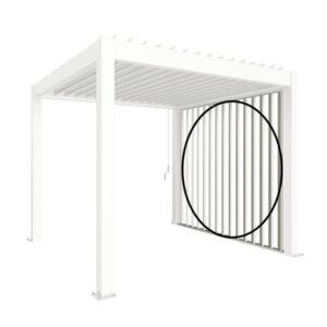 Pannello laterale a lamelle Biohort 3 m, bianco, per tettoia da terrazza. Protezione da vento e intemperie.