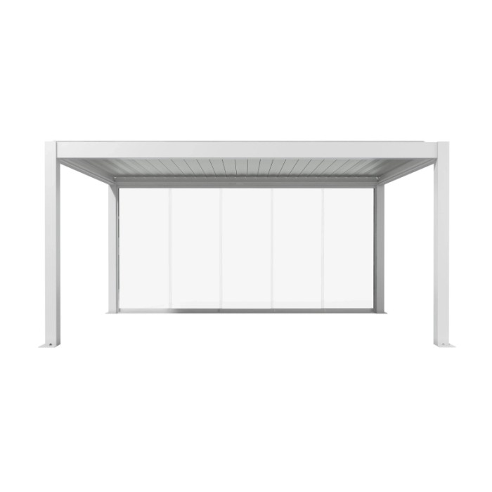 Pannello scorrevole in vetro Biohort bianco (5 m) per coperture patio con vetro trasparente.