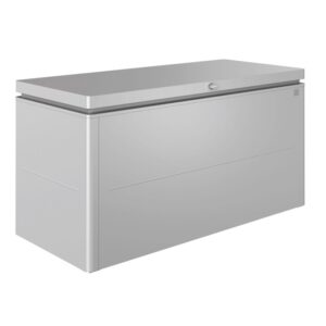 Biohort Loungebox taglia 160, argento-metallizzato, ideale per riporre articoli da giardino e cuscini per sedie.