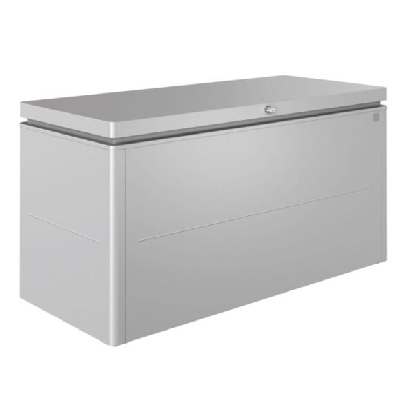 Biohort Loungebox taglia 160, argento-metallizzato, ideale per riporre articoli da giardino e cuscini per sedie.
