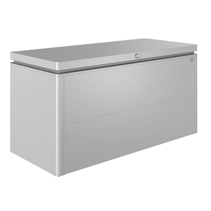 Biohort Loungebox taglia 160, argento-metallizzato, ideale per riporre articoli da giardino e cuscini per sedie.