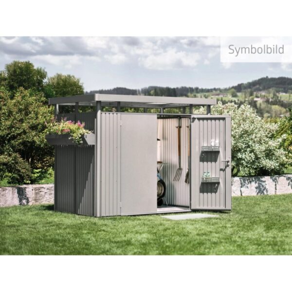 Casetta da giardino Biohort in metallo Highline sp.0,5 mm argento 9,3 m²