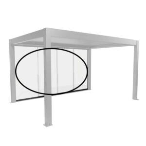 Parete scorrevole in vetro Biohort vetro trasparente 4 m, grigio scuro metallizzato, per tettoie.