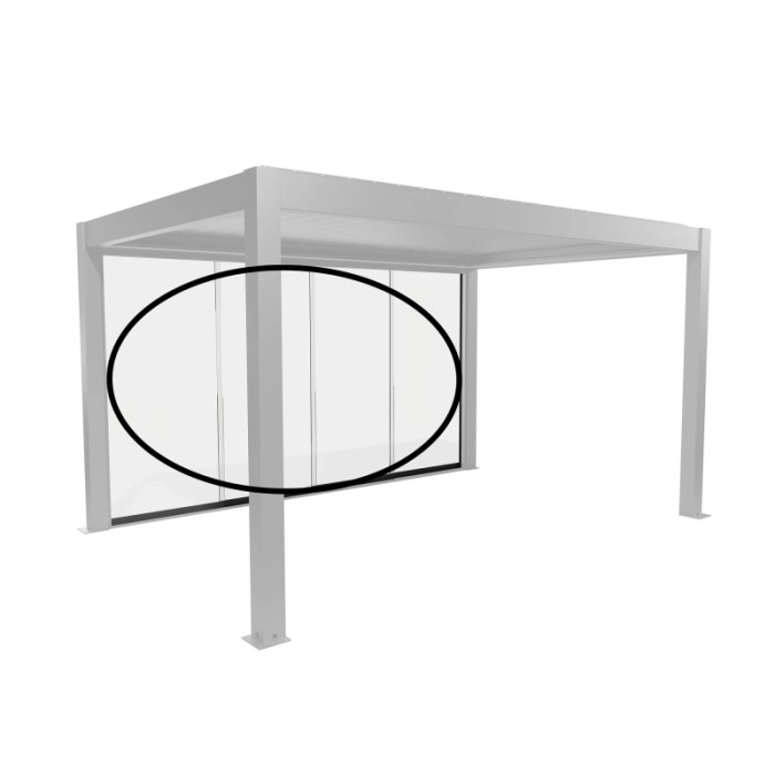 Parete scorrevole in vetro Biohort vetro trasparente 4,5 m, grigio scuro metallizzato, per coperture terrazze.