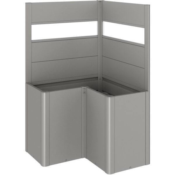 Biohort Belvedere Paravento a L, 2 pezzi, Grigio quarzo metallizzato, accessorio per aiuole rialzate.