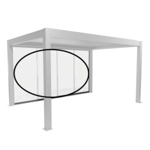 Pannello scorrevole in vetro Biohort, vetro trasparente 3 m, grigio quarzo metallizzato per coperture per terrazzi.