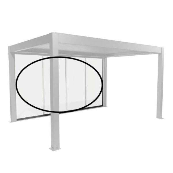 Pannello scorrevole in vetro Biohort, vetro trasparente 3 m, grigio quarzo metallizzato per coperture per terrazzi.