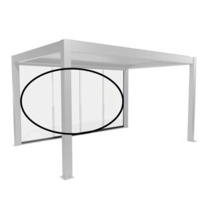 Pannello scorrevole in vetro Biohort, vetro trasparente, 4 m, grigio quarzo metallizzato per coperture per terrazzi.