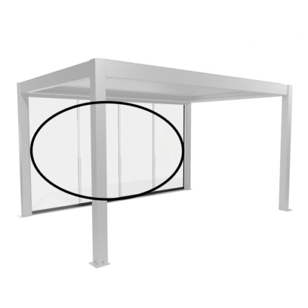Pannello scorrevole in vetro Biohort, vetro trasparente, 4 m, grigio quarzo metallizzato per coperture per terrazzi.