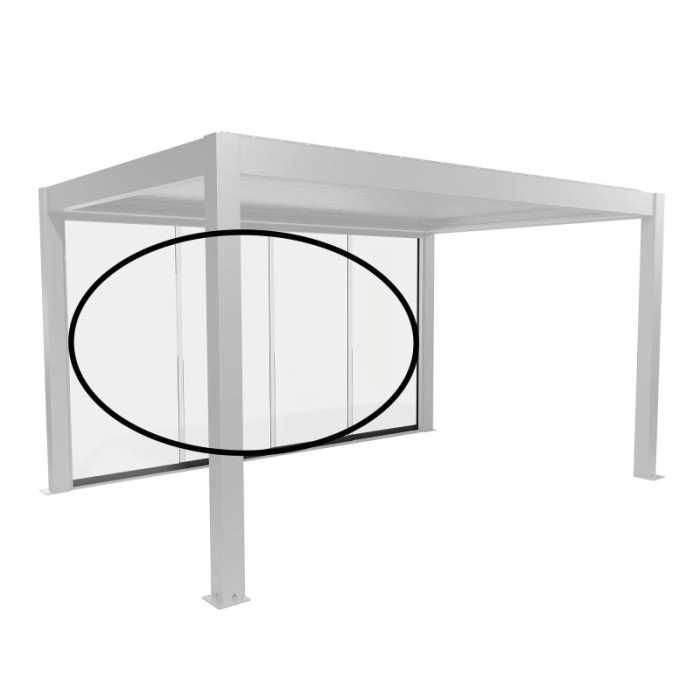 Pannello scorrevole in vetro Biohort, vetro trasparente, 4 m, grigio quarzo metallizzato per coperture per terrazzi.