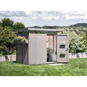 Casetta da giardino Biohort in metallo HighLine sp. 0,5 mm argento 6,6 m²